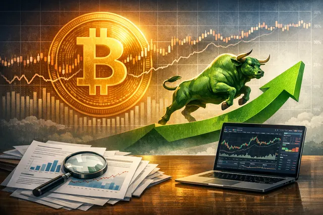 Abstract visualization of bullish vs bearish market signals for altcoins, with Bitcoin dominance charts and altcoin indicators in a split composition.