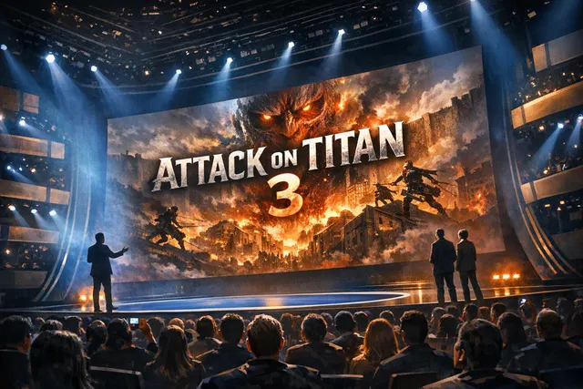 Promotional key art for the Attack on Titan 3 video game announcement at Summer Game Fest 2026.