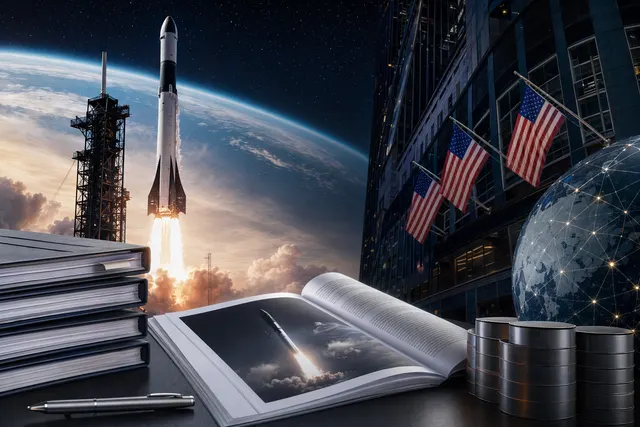 Illustration of a SpaceX rocket launch symbolizing the company’s planned Nasdaq IPO