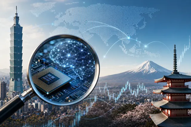 Concept illustration of Asian semiconductor supply chain and AI investment theme