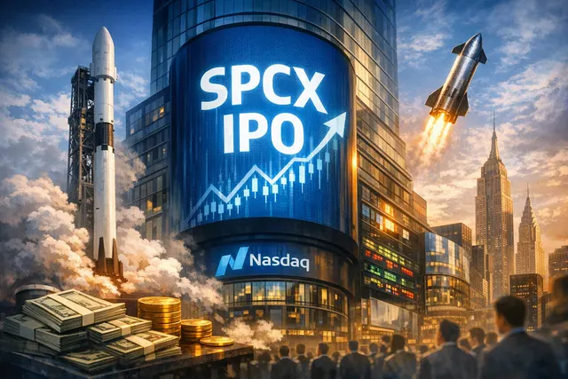 SpaceX SPCX IPO graphic on the Nasdaq with $135 per share price