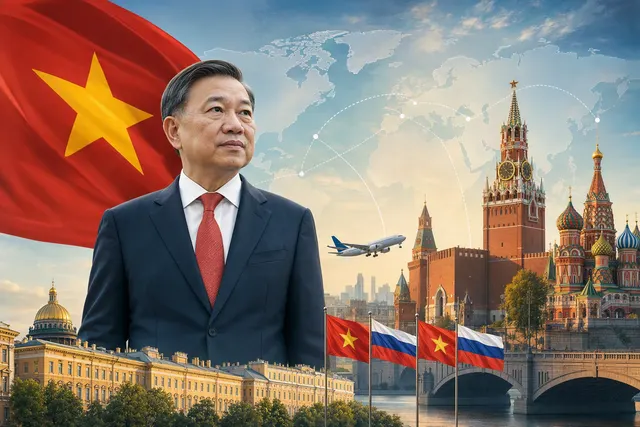 Minh họa chuyến công du Nga và Pháp của Tổng Bí thư, Chủ tịch nước Tô Lâm tháng 9 năm 2026
