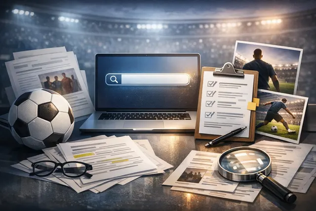 AI-generated concept art depicting EA Sports FC 27 cover stars Kylian Mbappé and Jude Bellingham in a football stadium setting with the game's new open-world Grounds hub in the bac