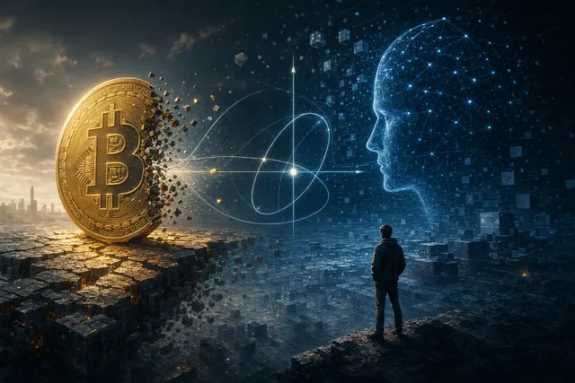 AI-generated editorial illustration representing concerns about AI, cryptography and crypto wallet security
