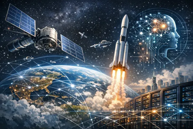 Conceptual illustration of Google's $920 million monthly AI compute deal with SpaceX and its implications for Microsoft Azure cloud growth