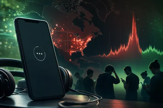 Illustration of Spotify outage affecting music streaming service