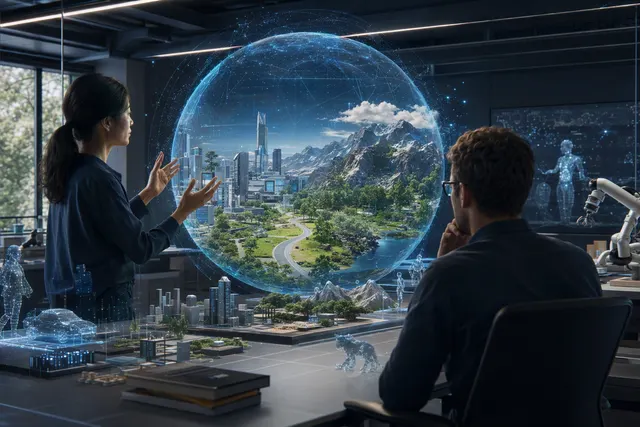 Conceptual illustration representing AMD’s proposed acquisition of World Labs and its spatial-AI research