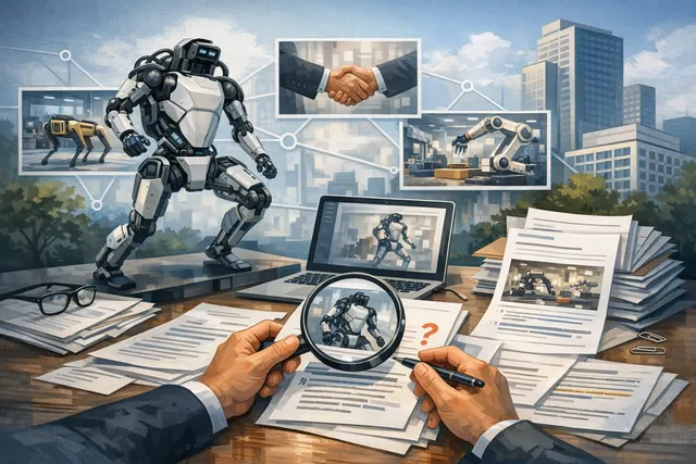 AI-generated editorial image representing Hyundai Motor Group's full acquisition of Boston Dynamics and the Atlas humanoid robot as the centerpiece of its Physical AI strategy