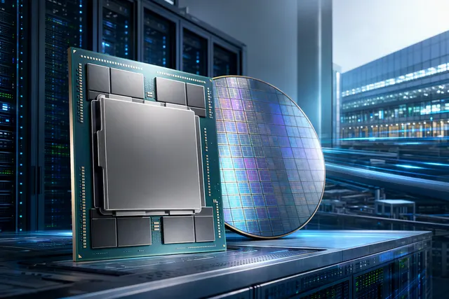 Concept illustration of AMD EPYC Venice 2nm server processor powering next‑generation AI data centers