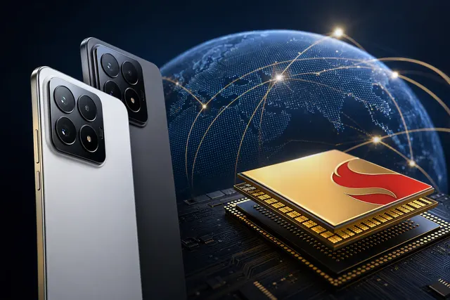 Editorial illustration representing the global Xiaomi 18 Pro and Pro Max Geekbench AI listings