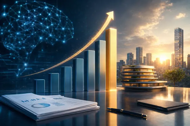 Illustration representing Anthropic’s AI platform growth and projected revenue milestone