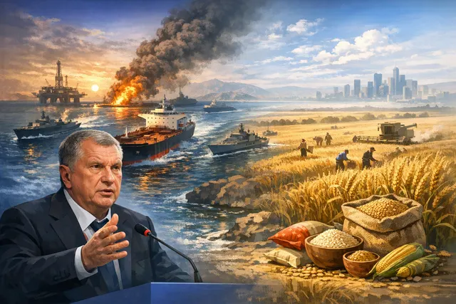 Igor Sechin delivering his keynote address at the SPIEF 2026 Energy Panel