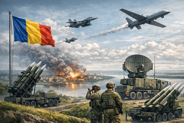 NATO air defense reinforcements deploy to Romania after a Russian Geran-2 drone struck an apartment building in Galați in May 2026