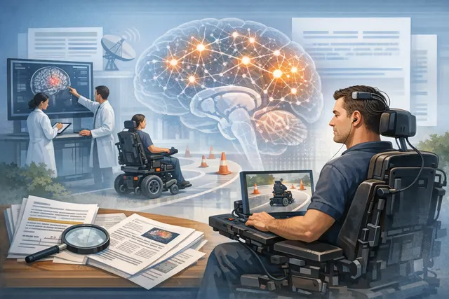 Neuralink N1 brain implant controlling a powered wheelchair with thought