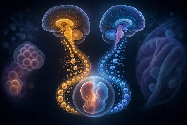 Illustration of early brain development and distinct anterior and posterior neural lineages