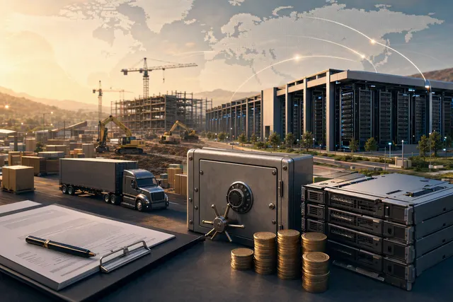 Illustration representing financing for Amazon’s AI infrastructure and hardware purchases