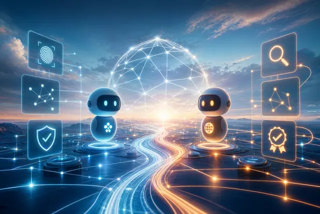Concept illustration of DNS-based identity and discovery for AI agents across the open internet