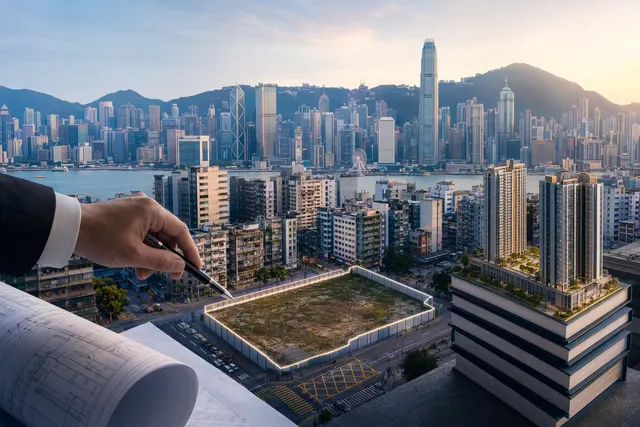 Illustration of Hong Kong residential development and land auction interest in Tung Chung