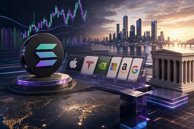Illustration representing tokenized stock trading on Solana