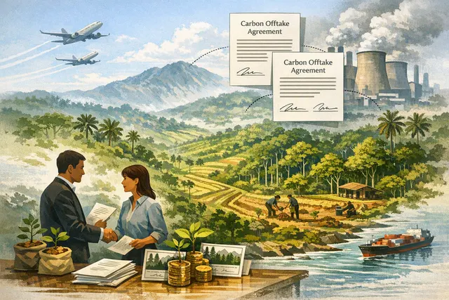 Conceptual illustration of layered agroforestry and carbon removal in Sulawesi, Indonesia