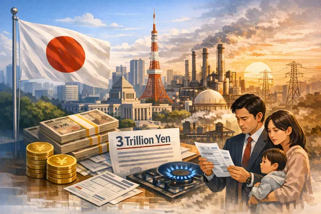 What are the key details of Japan's recently submitted ¥3 trillion supplementary budget aimed at cushioning households from rising energy co