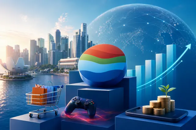 Illustration of Sea Limited Q1 2026 earnings across Shopee, Garena and Monee