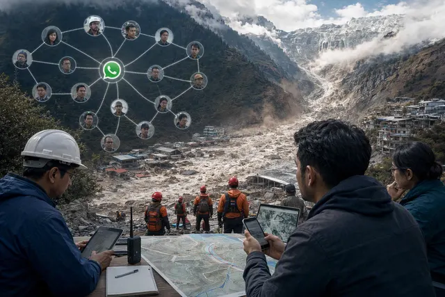 Illustration of rescue coordination for hydropower tunnels after flooding in Nepal’s Trishuli valley