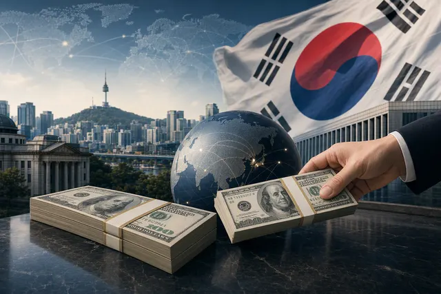 Illustration of South Korea’s foreign-exchange market and SK Hynix dollar repatriation
