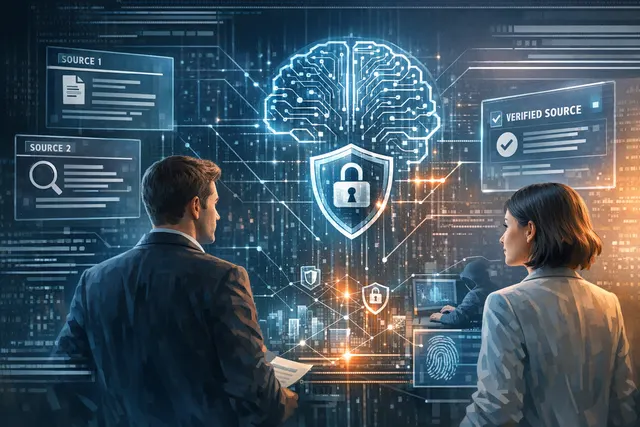 Abstract visual of a unified cybersecurity dashboard with AI-powered threat detection and response, representing the ServiceNow-Accenture partnership
