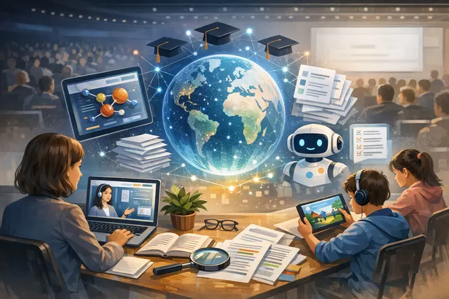 Google AI education tools at ISTE 2026 featuring Gemini Study Notebooks, a personal tutor for students, and the Connected Classroom app for teachers.