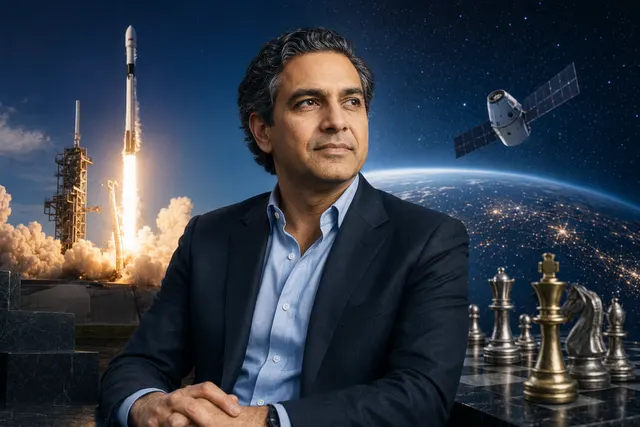 Illustration representing investor Antonio Gracias and the potential SpaceX IPO windfall