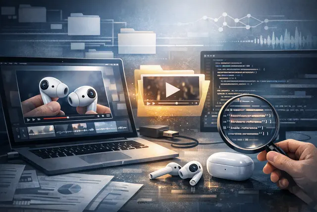 How did Apple accidentally leak a promotional video and code references for unannounced camera equipped AirPods and other unreleased product