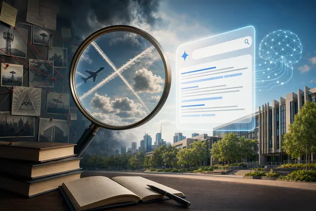 Illustration of Google AI search summaries and misinformation risks