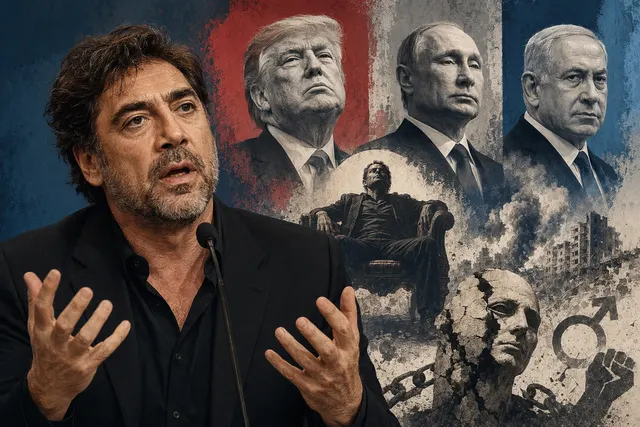 Javier Bardem speaking at a Cannes Film Festival press conference about The Beloved