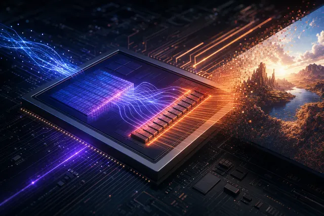 Illustration of Qualcomm’s next-generation Adreno GPU with AI-powered graphics processing