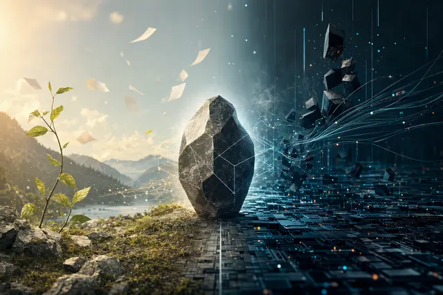 Conceptual illustration of AI systems assisting in the development of a local coding model