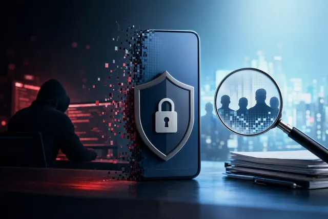 Illustration representing a cybersecurity incident involving customer data and an online financial service