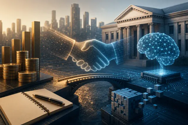 Editorial illustration of Nvidia and Anthropic’s reported IPO investment discussions