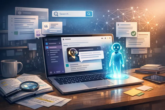 Abstract digital representation of an AI teammate inside a Slack channel, with chat bubbles, code snippets, and a central AI icon symbolizing persistent memory and proactive contri
