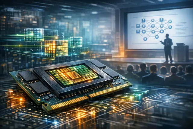 Illustration of Samsung LPDDR5X-PIM memory performing AI inference with in-DRAM processing blocks
