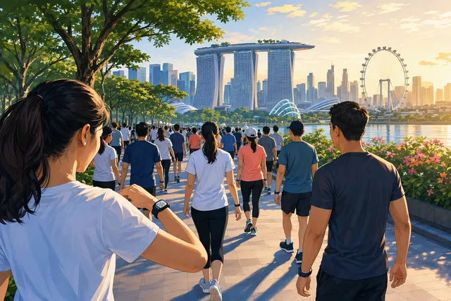 AI-generated illustration representing Samsung’s Galaxy Walkathon in Singapore