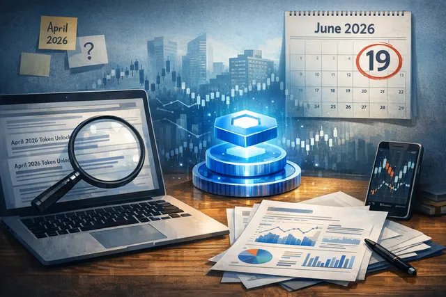 Visual representation of Chainlink (LINK) token unlock event on April 4, 2026, showing 19 million LINK moving from non-circulating addresses to Binance and a multisig wallet.