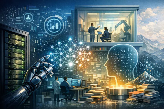 Illustration of Nvidia expanding from AI chips into open-weight model development through its Poolside deal