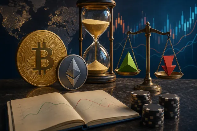 Editorial illustration accompanying an article about the September 2026 Bitcoin and Ether options expiry