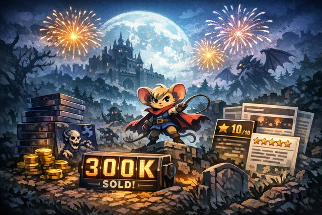 Mina the Hollower game launch featuring retro pixel art style and 300,000 copies sold in three days