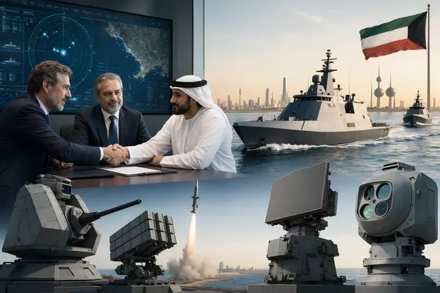 Concept illustration of a modern Falaj‑3 class missile boat equipped with naval combat systems