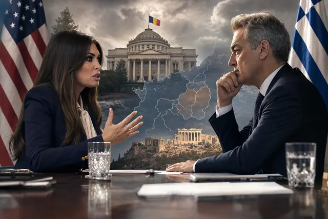 Illustrative editorial image for reporting about Kimberly Guilfoyle, Romania and Greece