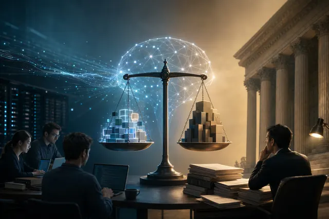 Conceptual illustration of open-source legal AI tools competing with enterprise legal AI platforms