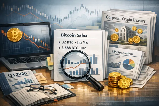 Illustration of a corporate Bitcoin treasury with pie charts showing dividend obligations and liquidity runway metrics