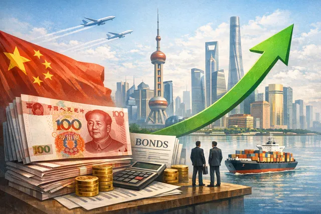 Chinese government bonds stabilizing amid a stormy global bond market, illustrating how China's debt became a safe haven during the Iran conflict